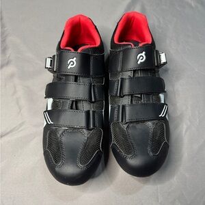 Peloton Black Cycling Shoes with Red Interior